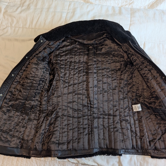 NWOT A.P.C. Brown Leather Jacket with Shearling Accents - Picture 6 of 8